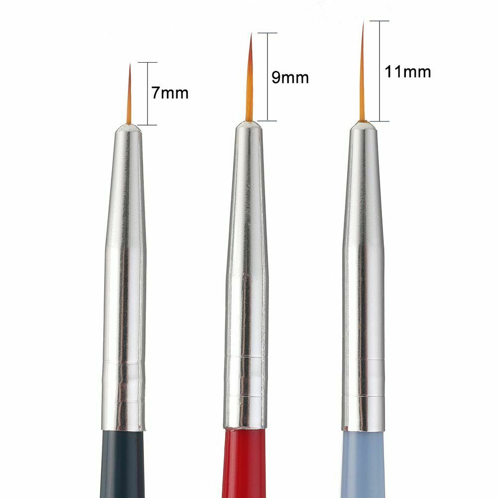 Line Stripe Flower Manicure Tools With Wooden Handle Drawing Pen Nail Art Brush