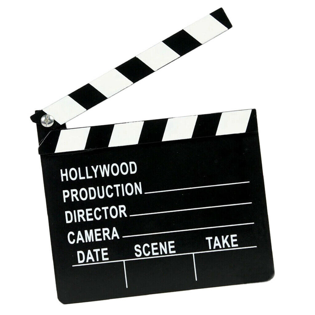 Wooden Film Directors TV Movie Clapper Action Board Costume Props 20x18cm