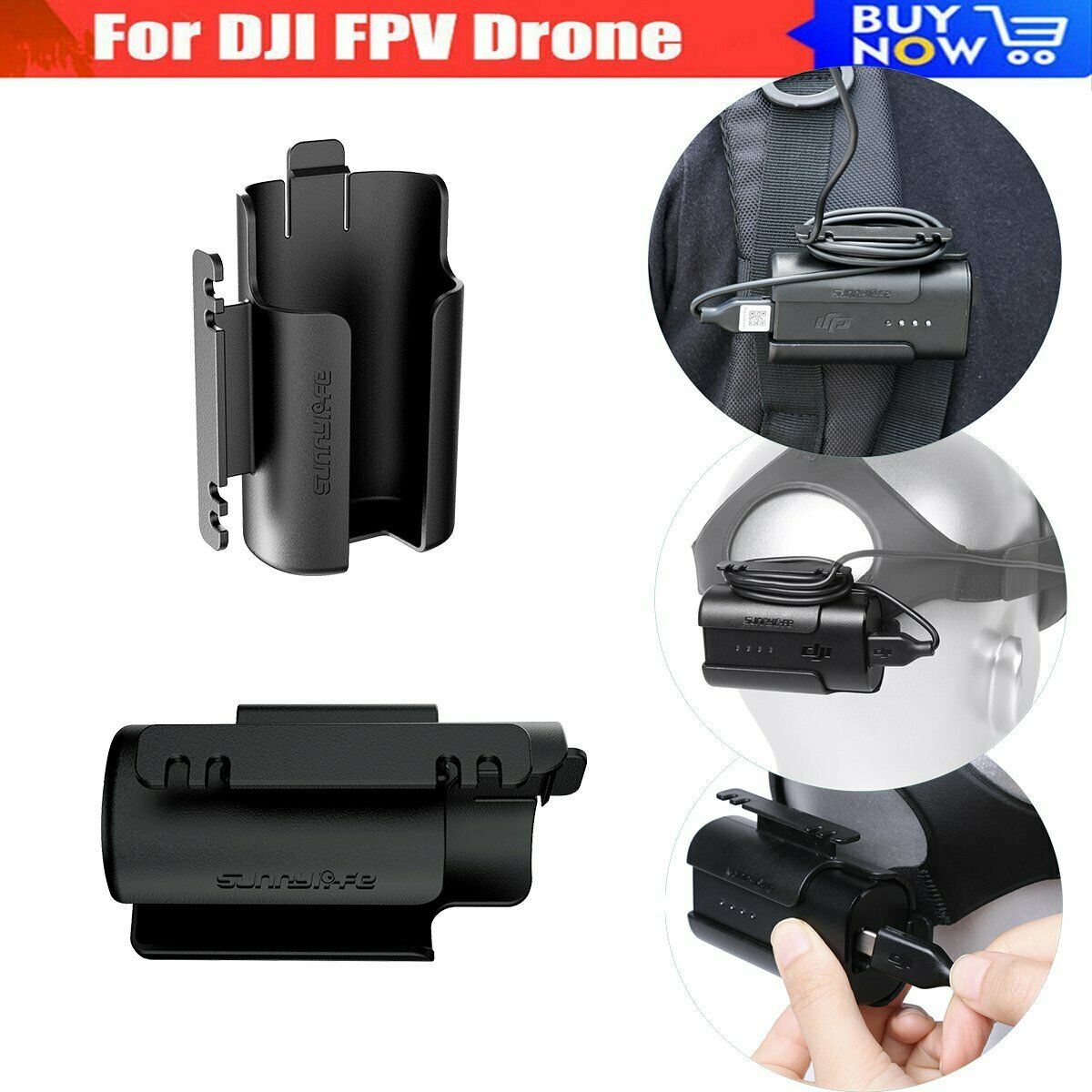 Battery Case Shell Back Buckle Clip Winder Holder For DJI FPV Combo Goggles V2