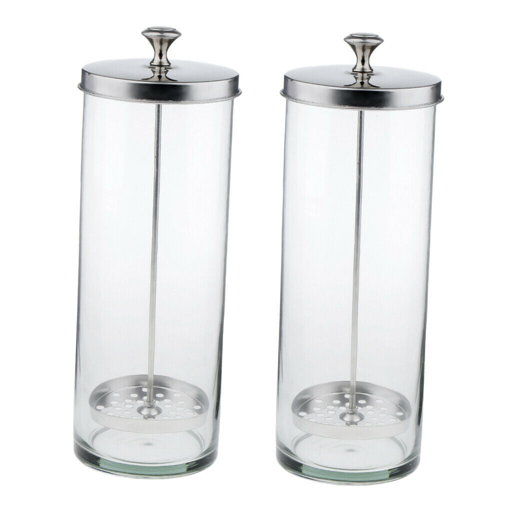 2Pcs Jar Bottle For Styling Scissors Combs Clipper Cutter Manicure Tools L