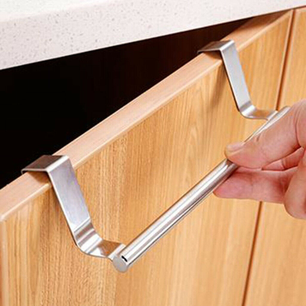 2Pcs Stainless Steel Towel Cupboard Door Kitchen Towel Over Holder