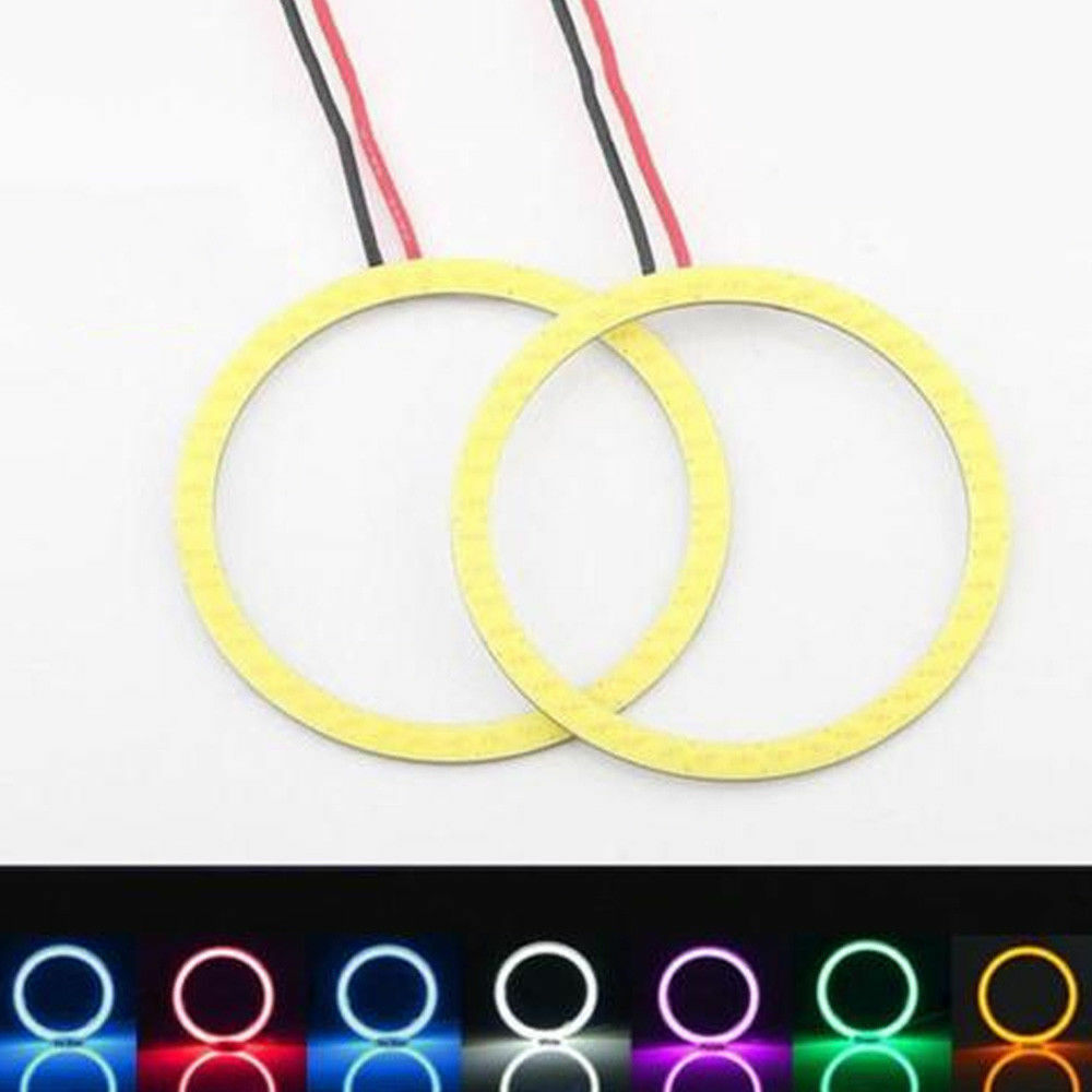Universal 70mm 60LED Car COB Angel Eyes Warning Headlight Halo Ring Drving Lamp