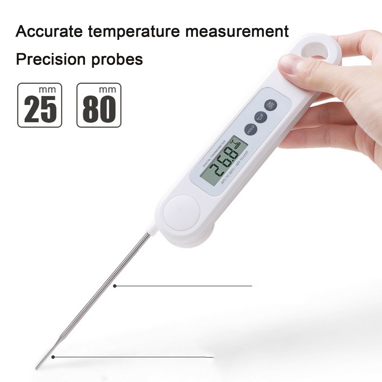 Instant Read Digital Food Thermometer Folding Probe Cooking Meat Milk Tool