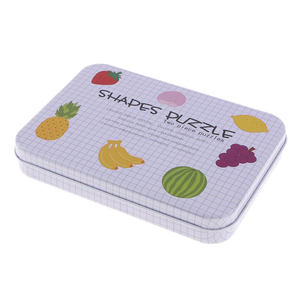 Fruit &Vegetables ~Simple Baby Puzzles Toddlers Wooden Jigsaw in Tin box For