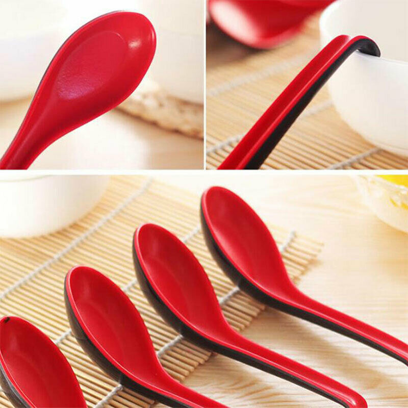 6PCS New Household Plastic Spoons With Long Handles Crocheted Noodle Soup Spo SJ