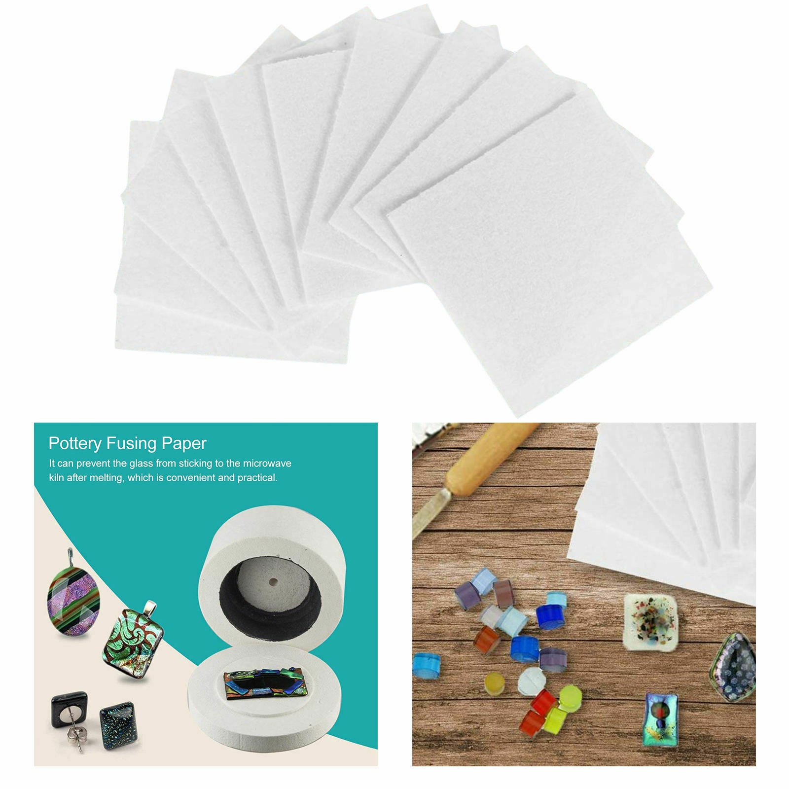 50Pack Glass Fusing Paper 80x80mm Ceramic Fiber Paper Crafting Accessories