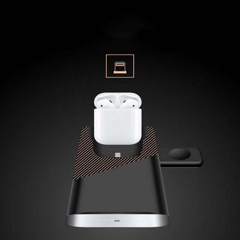 3 in 1 Wireless Fast Charging Station Charger Stand for iWatch Phone Home office