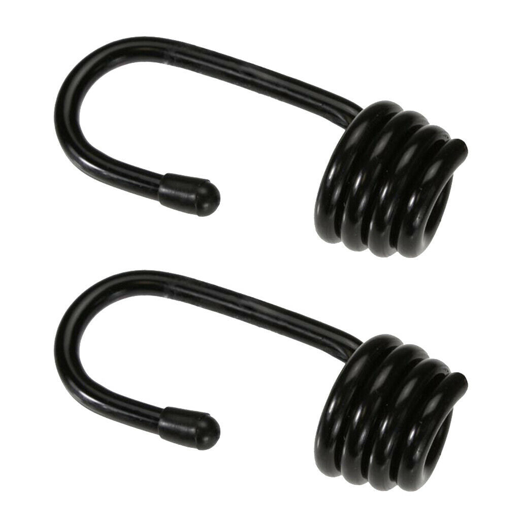 2pcs Plastic Coated Steel Wire Hooks 8mm Shock Cord Bungee Elastic Rope Tool