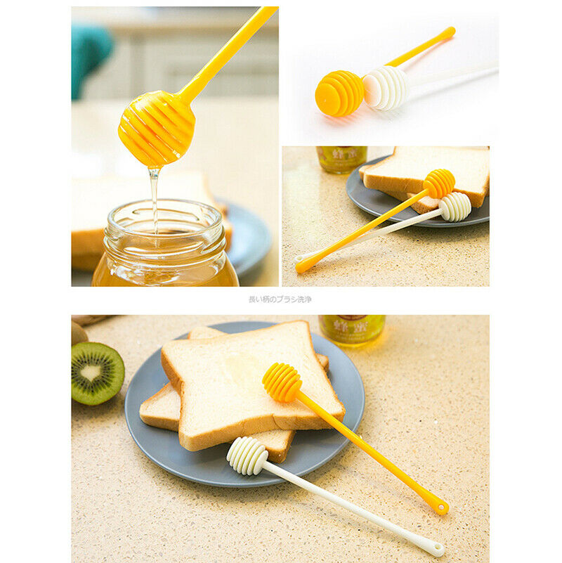 2pcs/set Honey Dipper Honey Stick Stirring Rod Spoon Dip Server Drizzl.l8