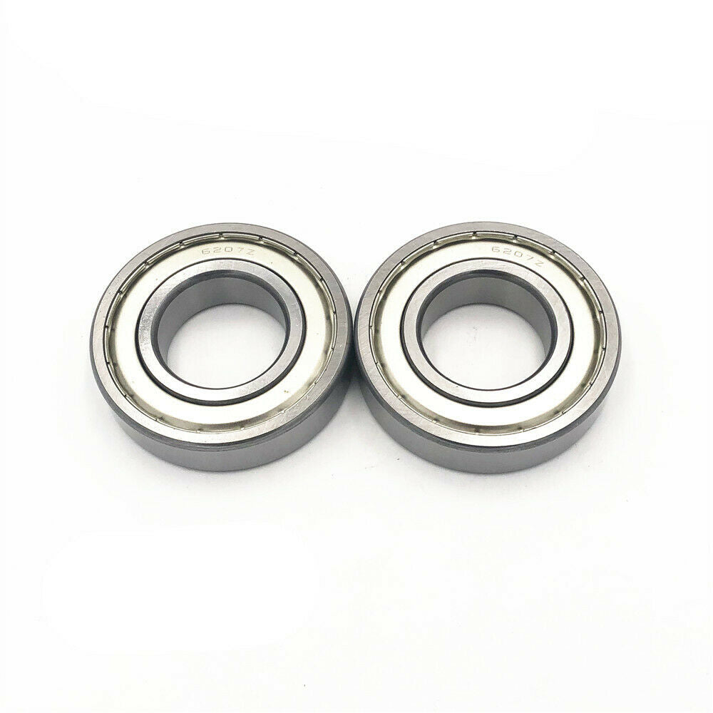 2pcs 35 x 72 x17mm 6207ZZ Shielded Deep Groove Ball Thin-Section Radial Bearing
