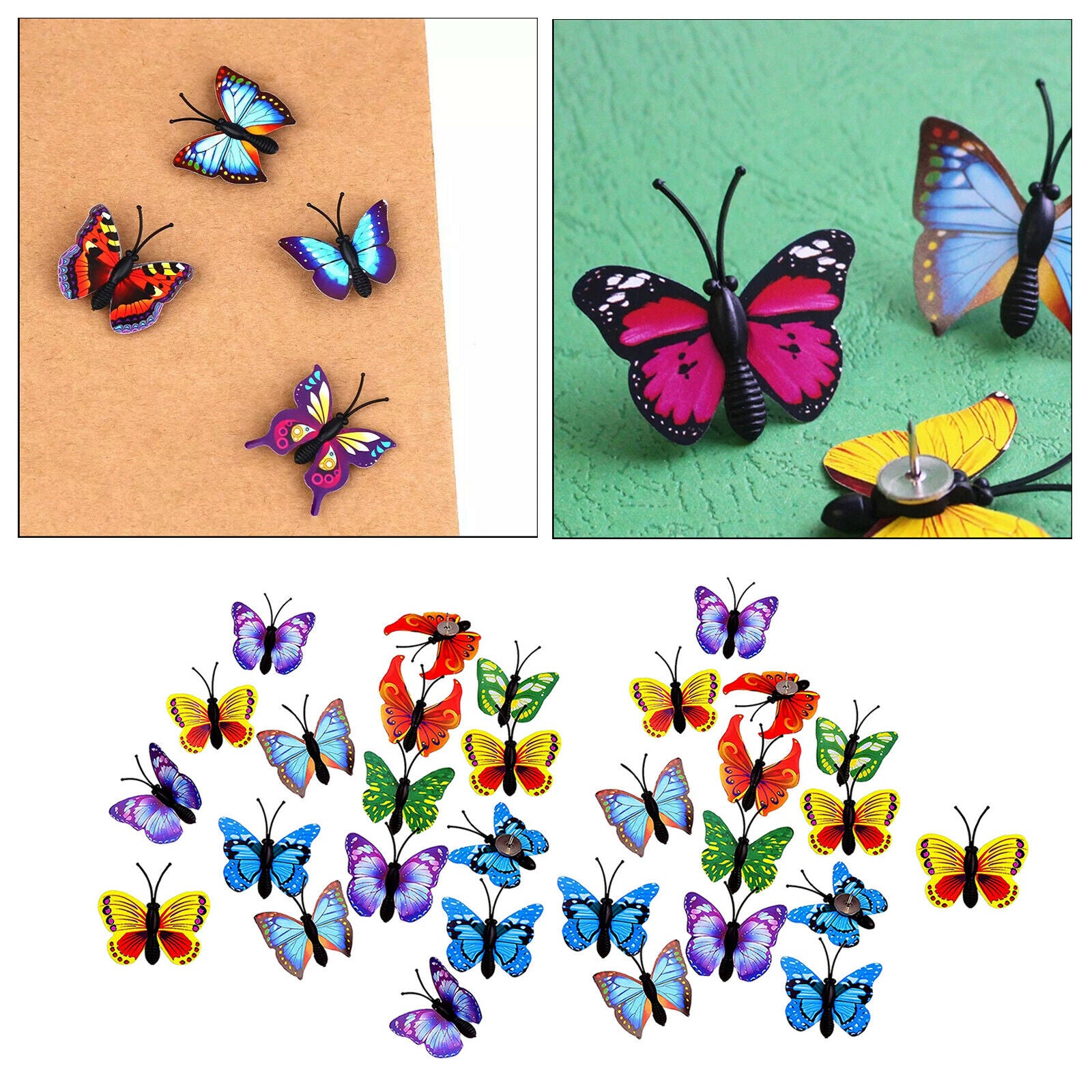 30x Butterfly Push Pin Cute Pushpins Corkboard Thumb Tack Bulletin Board