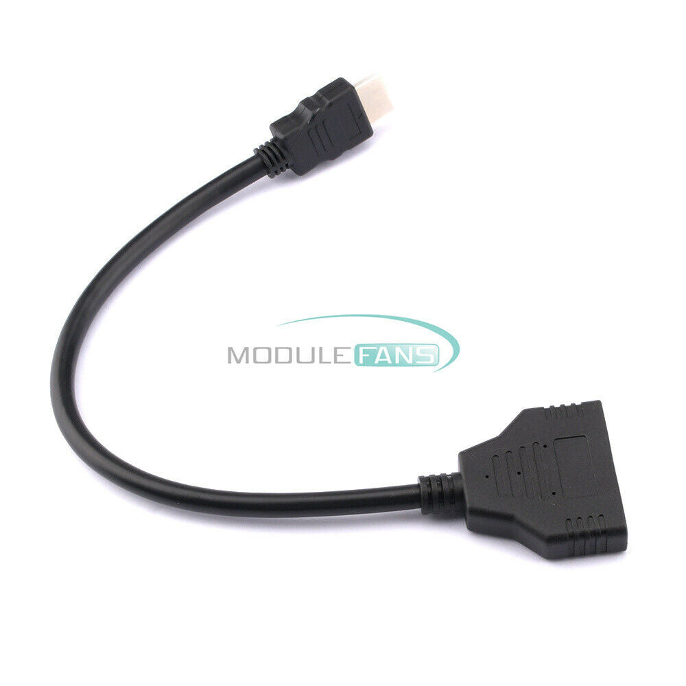 30CM HDMI Transmission Adapter Cable One-in-two Conversion Cable Support 1080P