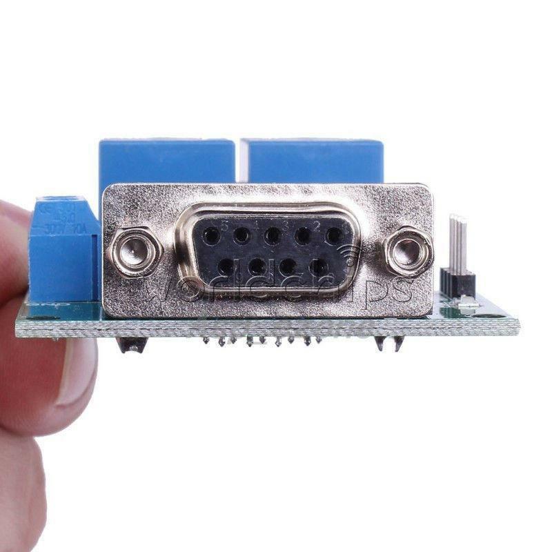 RS232 Relay Module 2-Channel Serial Port DB9 Interface Low Level Output 12V 10A