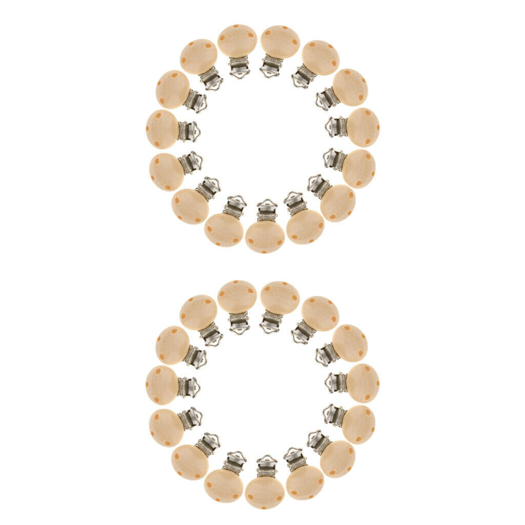 30x Round Baby Pacifier Clip Holder Soother Dummy Clips Teething Accessory