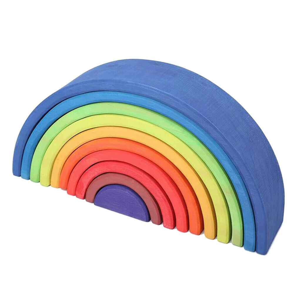 Wooden Rainbow Stacking Toddler Montessori Educational Toys Birthday Gifts