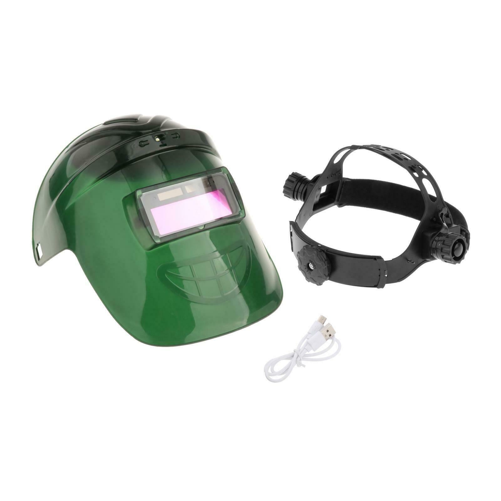 Solar Welder Helmet Auto-Darkening Welding Helmet   w/LED Lights & Fans