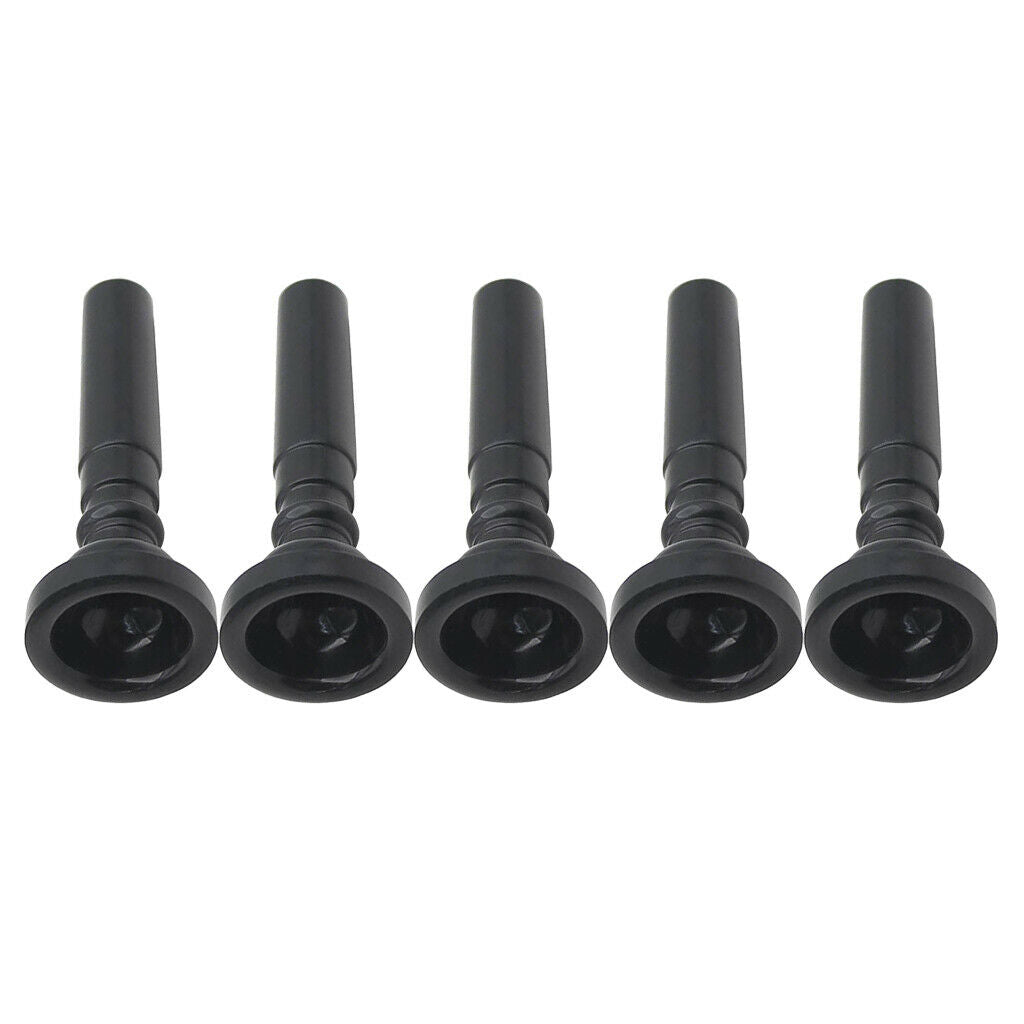 5 Pieces ABS Plastic Trumpet Mouthpiece for Trumpet Accessories Black