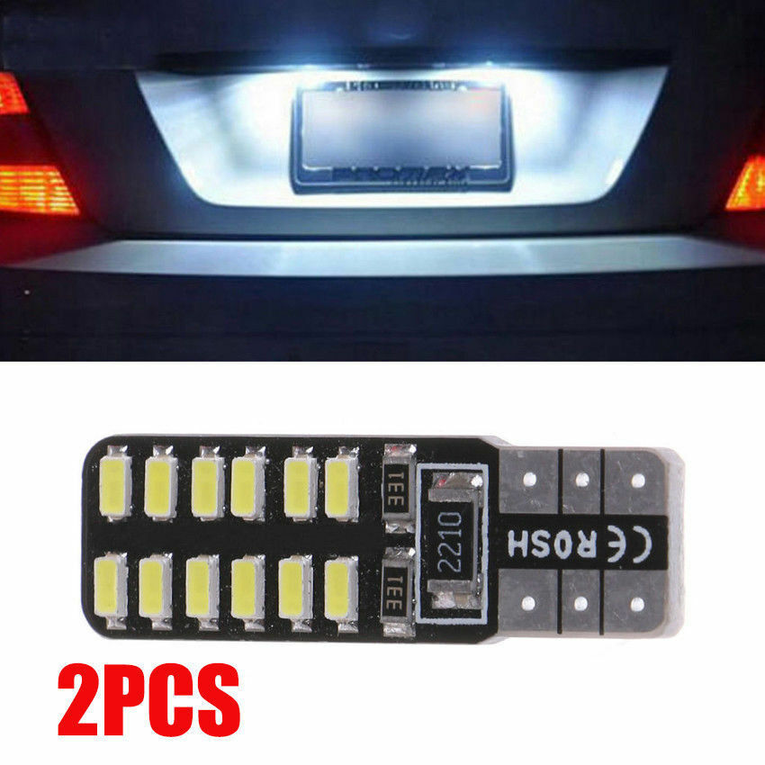 2x T10 168 194 W5W 3014 24SMD LED Canbus No Error Car Side Wedge White LED Light