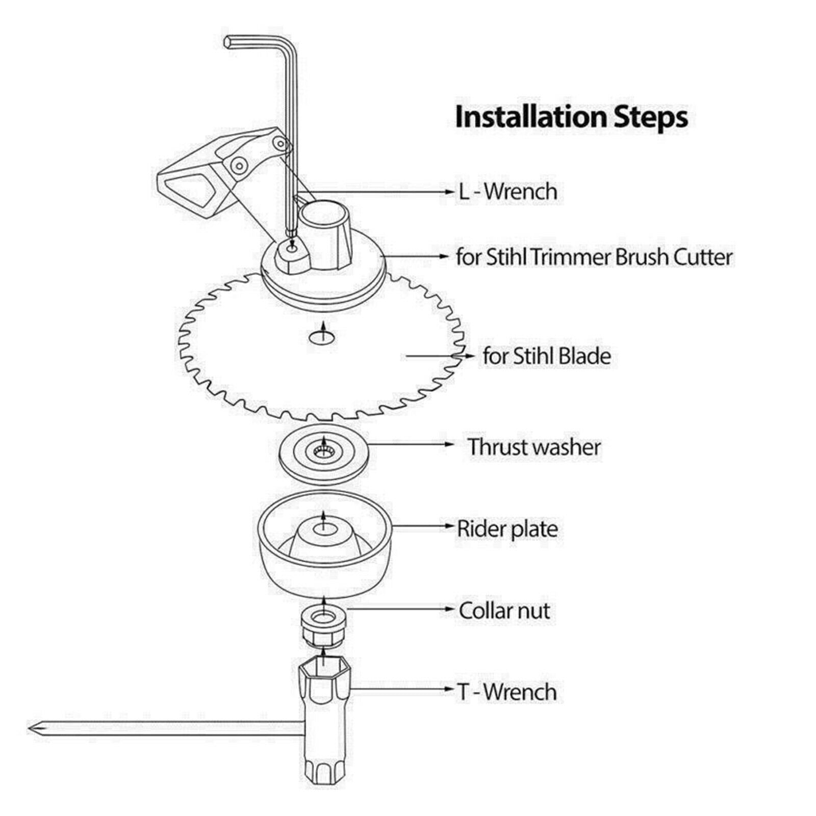 Lawnmower Grass Blade Adapter Attachment Kit 5mm L-Wrench for Stihl String