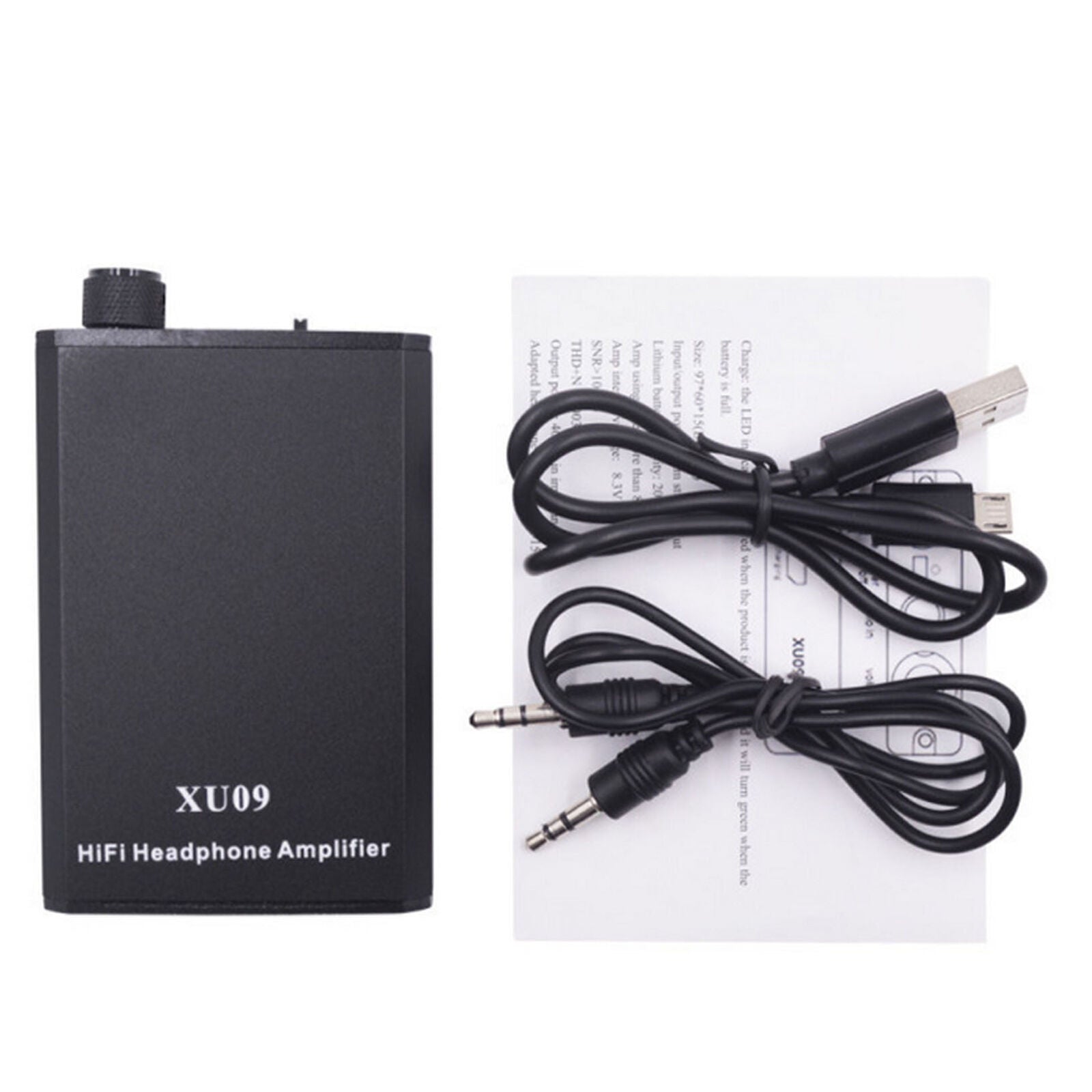 Portable Audio HIFI Headphone Amplifier AMP +Audio Cable +USB Cable