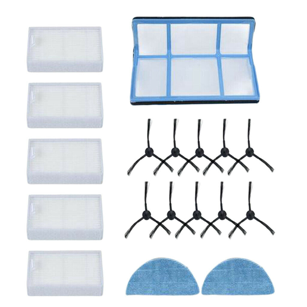 Filters Side Brushes Mop Cloth Spare Parts for Medion MD16192 MD18501 Robot