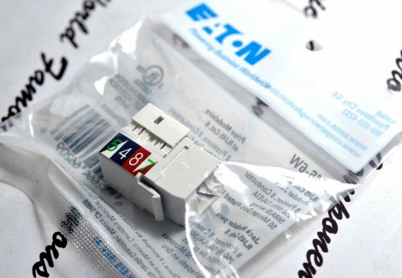 1pcs - ETON 5546-6W RJ45 Cat.6 Modular Jack Data WH
