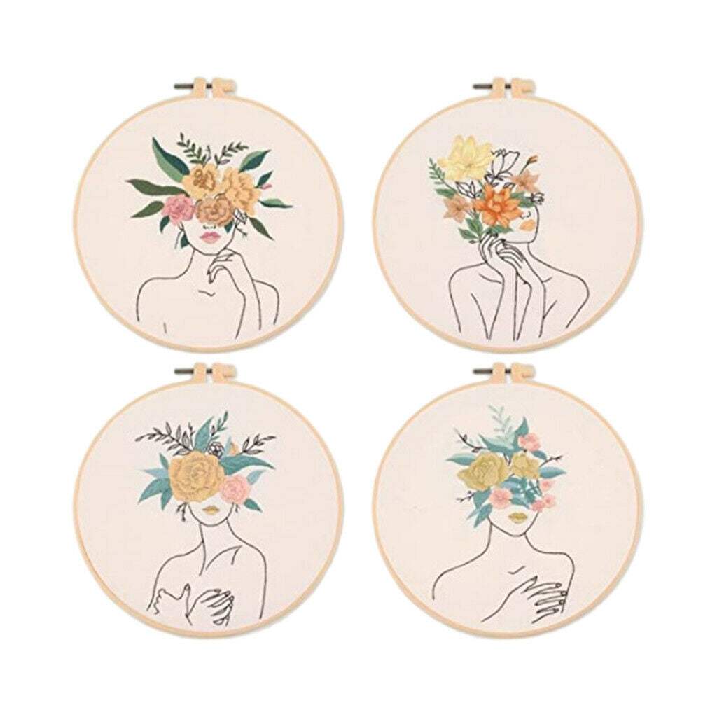 DIY Body art Flowers Pattern Embroidery Kits Craft Beginner Cross Stit Kit