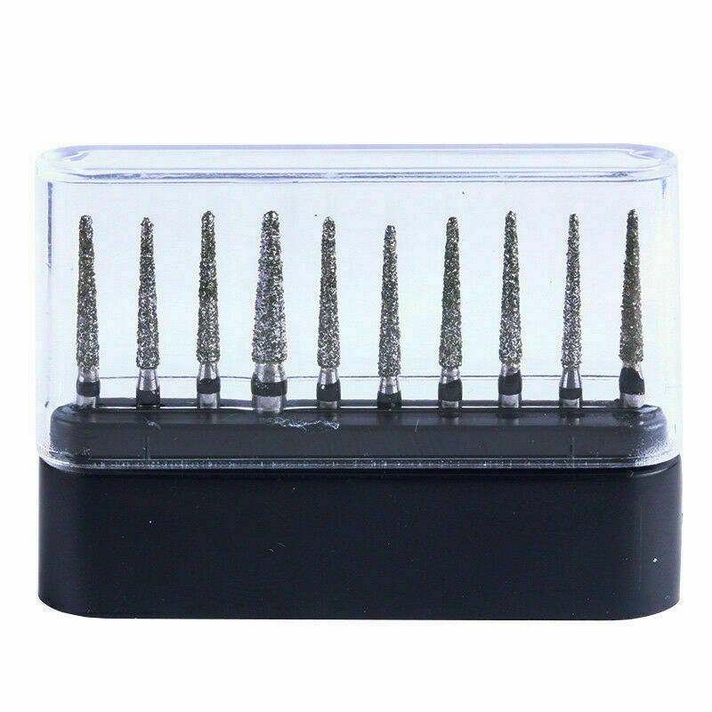 50 Kits Dental Diamond Burs FG Cone Round Head TR-12S For High Speed Handpiece