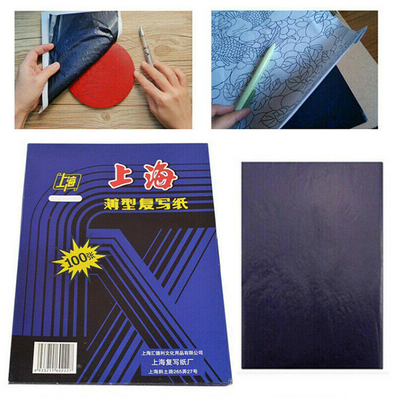 100 Sheets A5 Dark Blue Carbon Hand Stencil Transfer Paper Hectograph Rep.l8