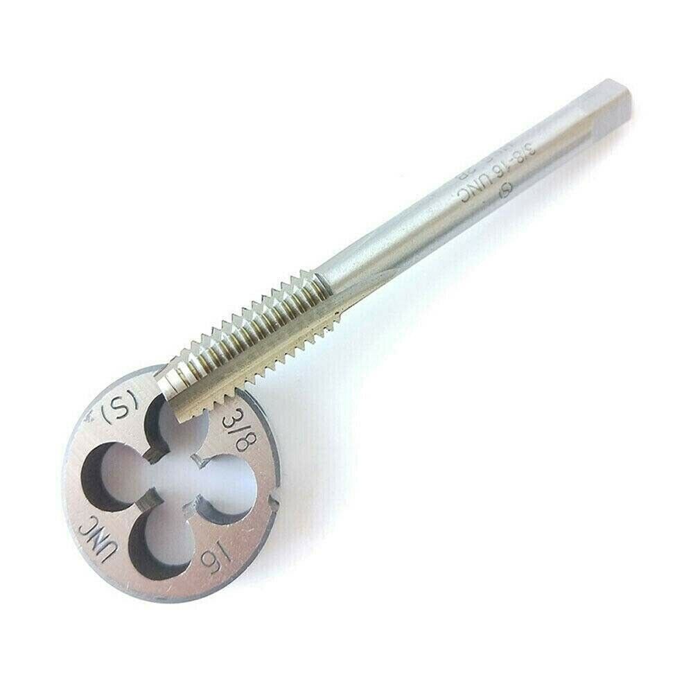 3/8-16UNC HSS Tap And Die,UNC Machine Thread Tap + Round Thread Die Right Hand