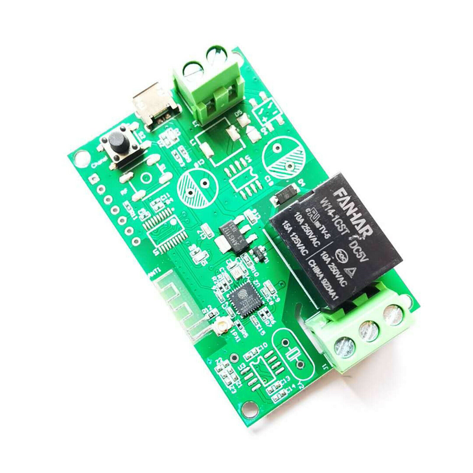 Self-lock Smart WiFi Wireless Switch Relay Module 5V-12V Voice APP Control