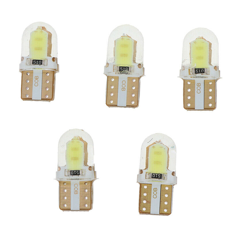 5Pcs T10 194 168 W5W LED COB Bulb 4 SMD Silica Super Bright License Light.l8