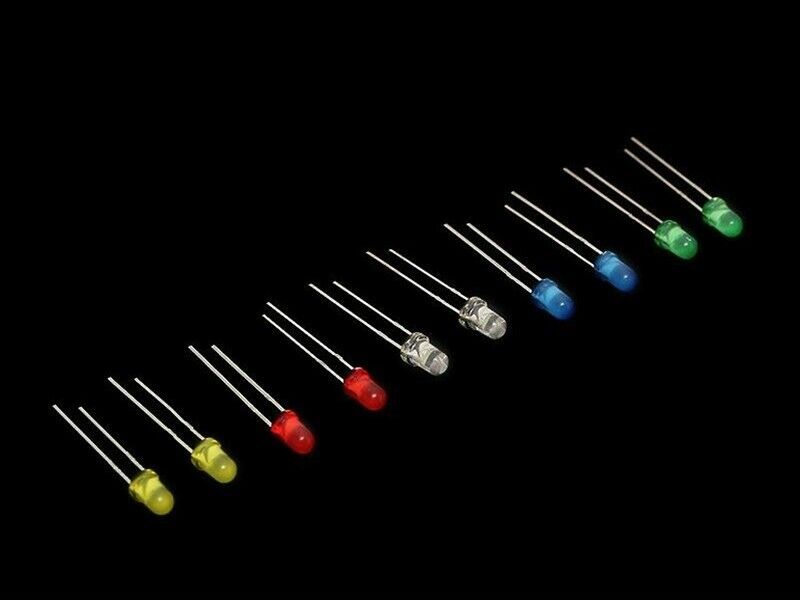 5mm Red Green White Blue LED Light Emitting Diodes 100pcs
