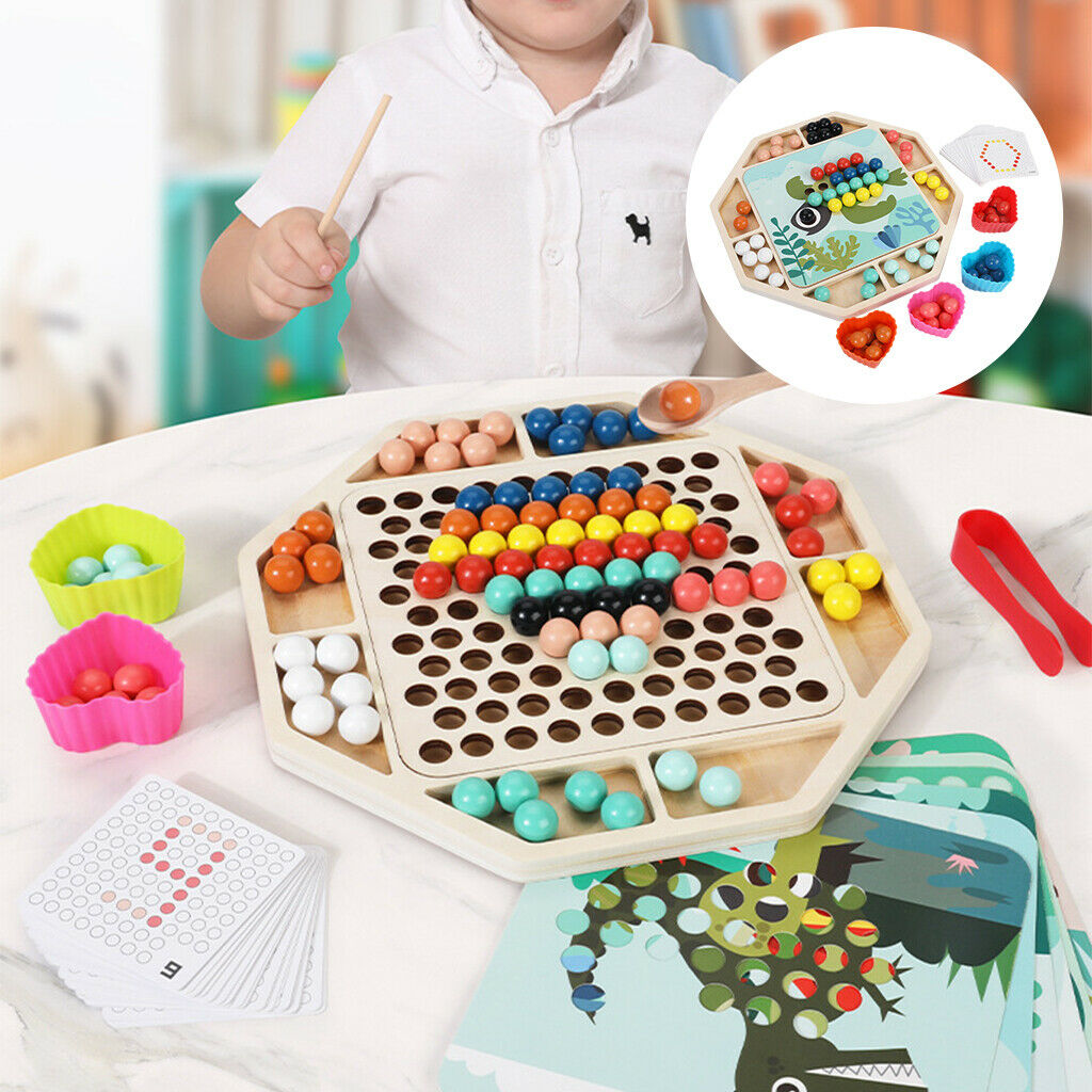 Wooden Beads Toys Children Montessori Educational Toys Wooden Clip Beads