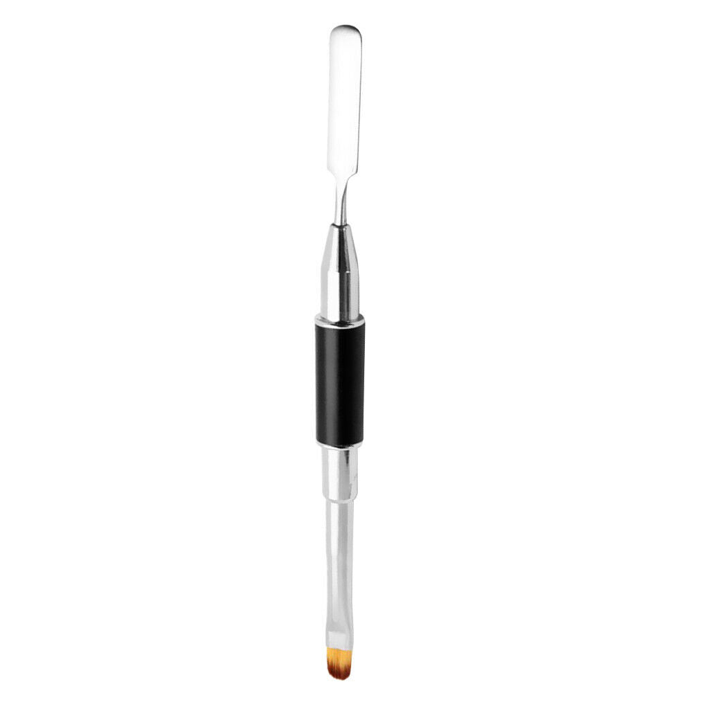 Double-sided Brush Gel Brush With Spatula For Nail Art Poly Acrylic Gel