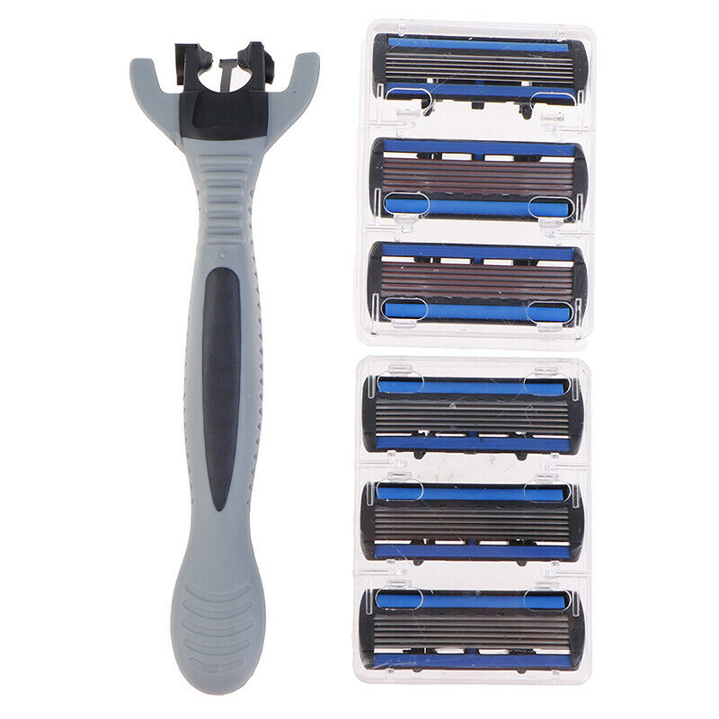 Men's Razor Blade Shaving Cassettes 6 Layer Straight Razor Beard MacDEAU