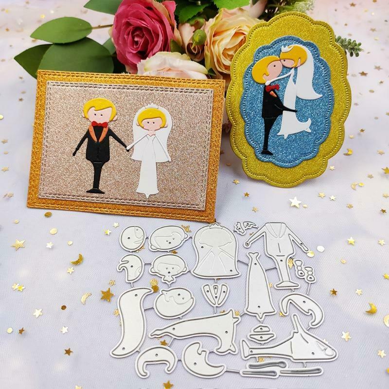 Wedding Couple Metal Cutting Dies Stencil DIY Scrapbooking Album Paper Card Mold