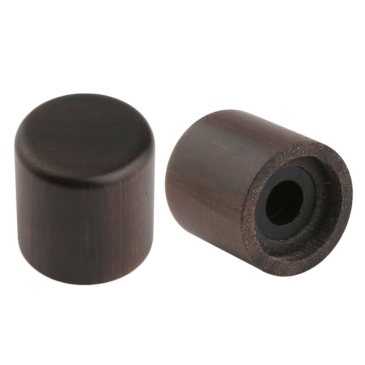 2xRose Wood Tele Style Flat Top Dome Knobs Guitar Bass Wood Barrel Knobs