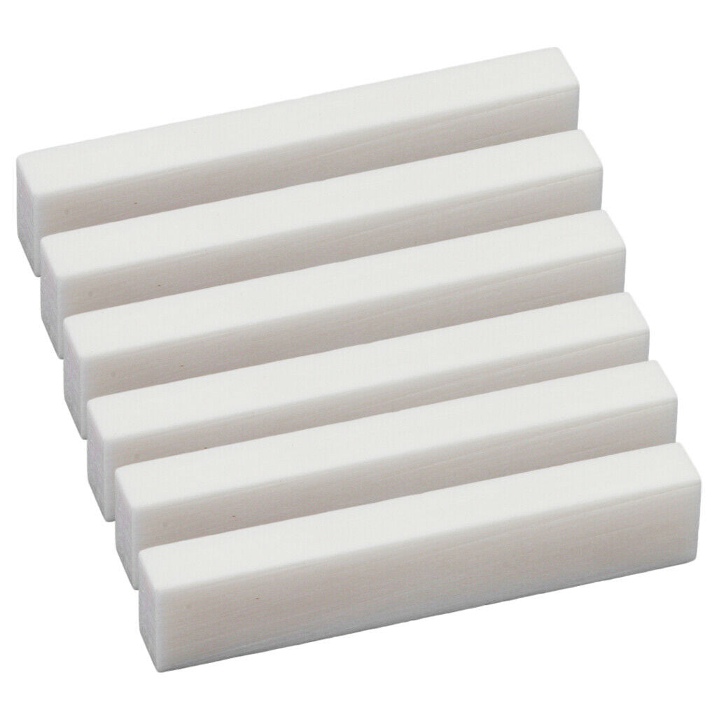 6x Guitar Uncarved Bone Bridge Nut for DIY Instruments Parts 52x6x10mm
