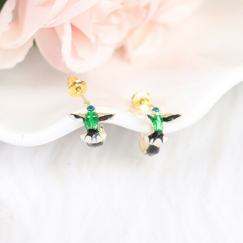 New creative European and American ladies cute hummingbird shape drip ear.l8