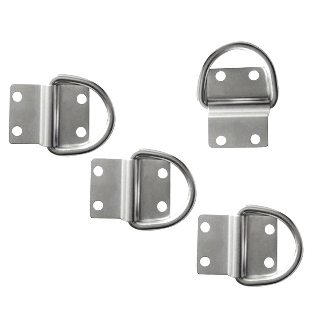 4 Pieces Lashing Ring Staple Cleat Tie Down for Trailer Van Truck Boat Rope
