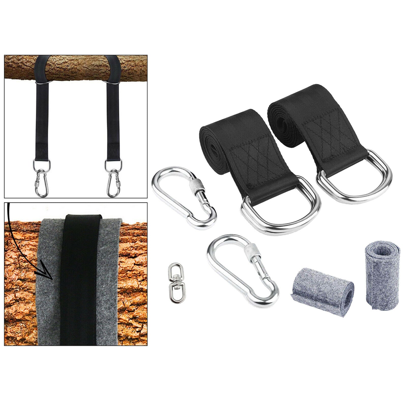 Non Slip Hammock Swing 360° Hanging Strap Kit Hook Accessories Garden
