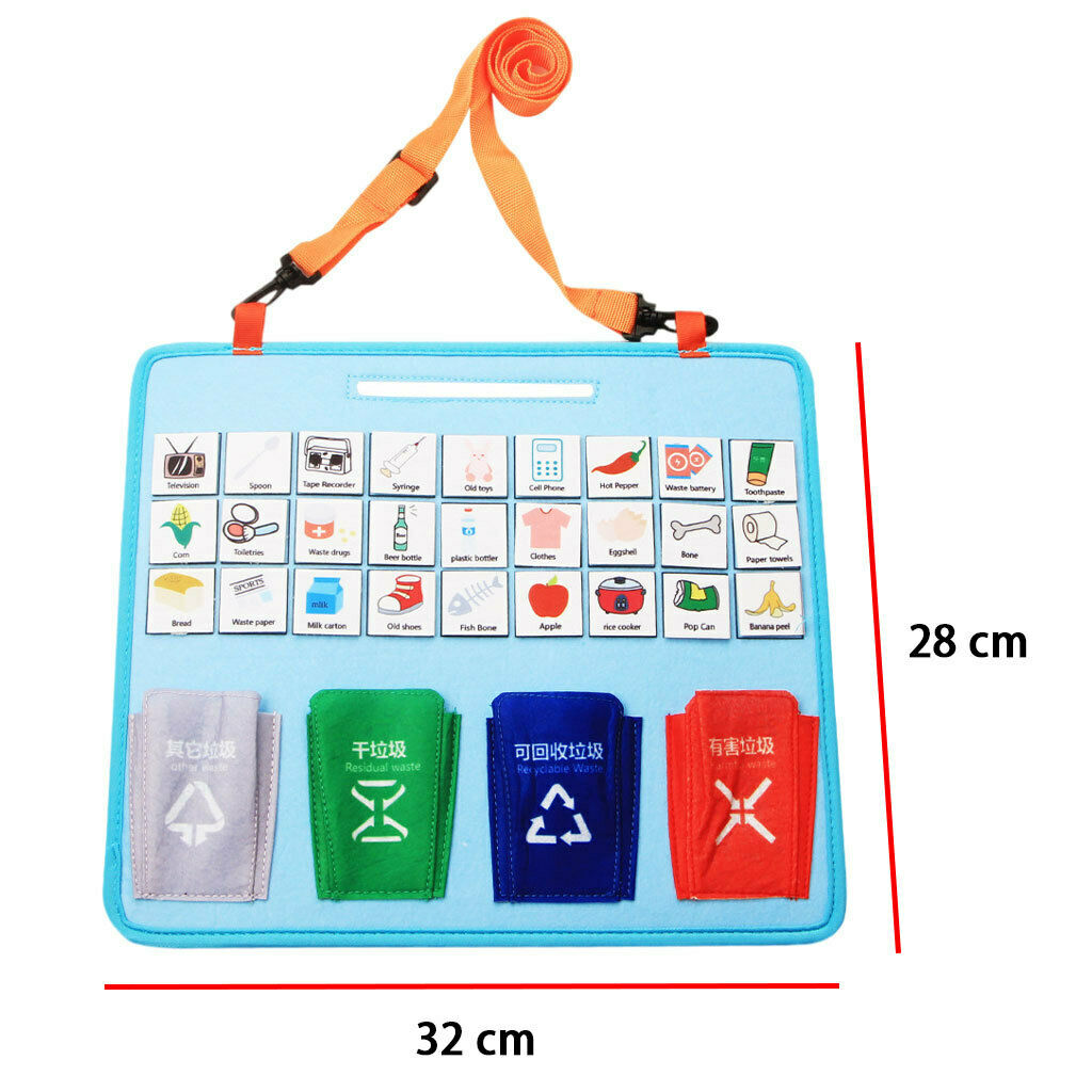 Baby Travel Felt Cloth Garbage Sorting Montessori Busy Board Car Toys Gift
