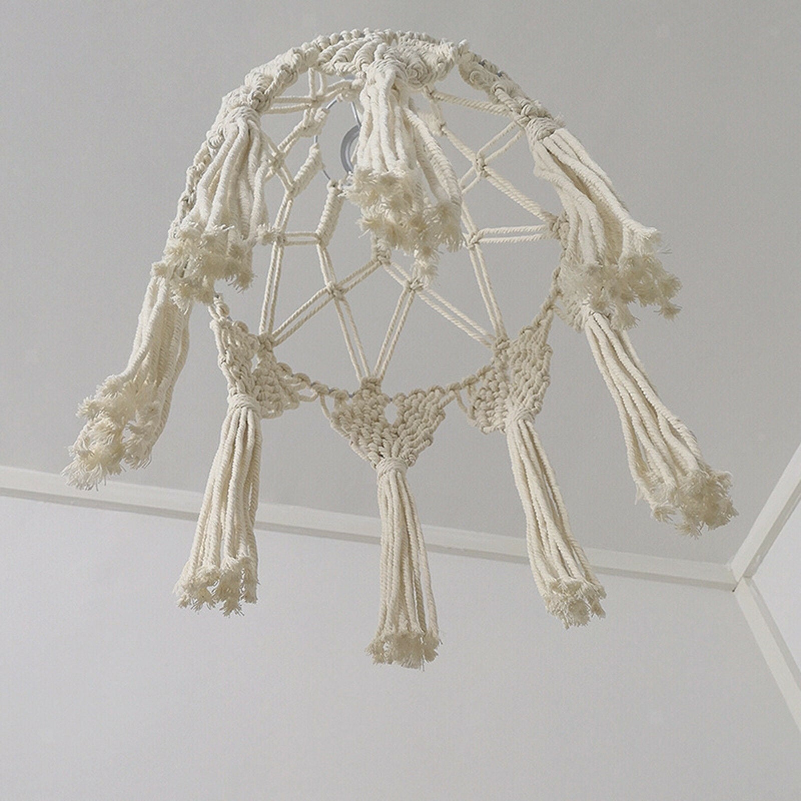 Macrame Tassel Lamp Shade Woven Boho Lampshade Cover Removable Home Decor