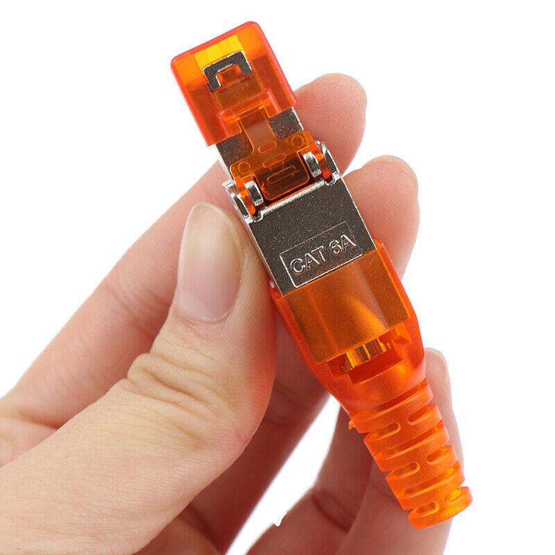 Cat6A Rj45 Connector Ethernet Adapter Tool-Free Crimping Shielded Crystal H Tt