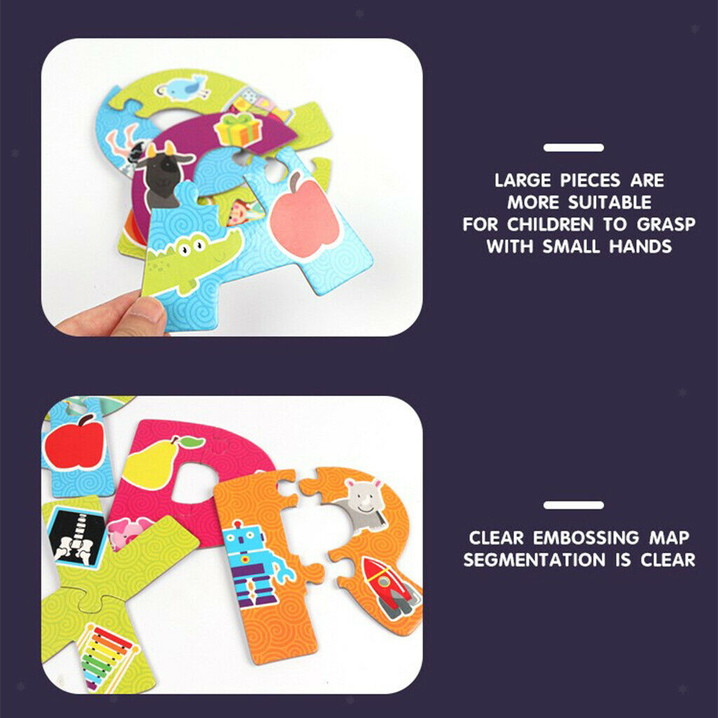 Cartoon Alphabet Jigsaw Puzzle Match Game Educational Novelty Toys Gift