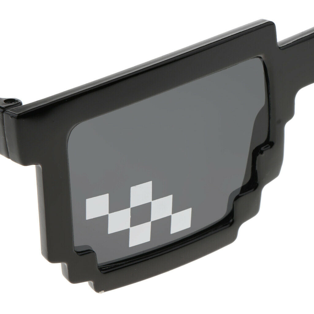 Novelty Party Pixelated Sunglasses Mosaic, Funny Plastic Glasses, Cocktail