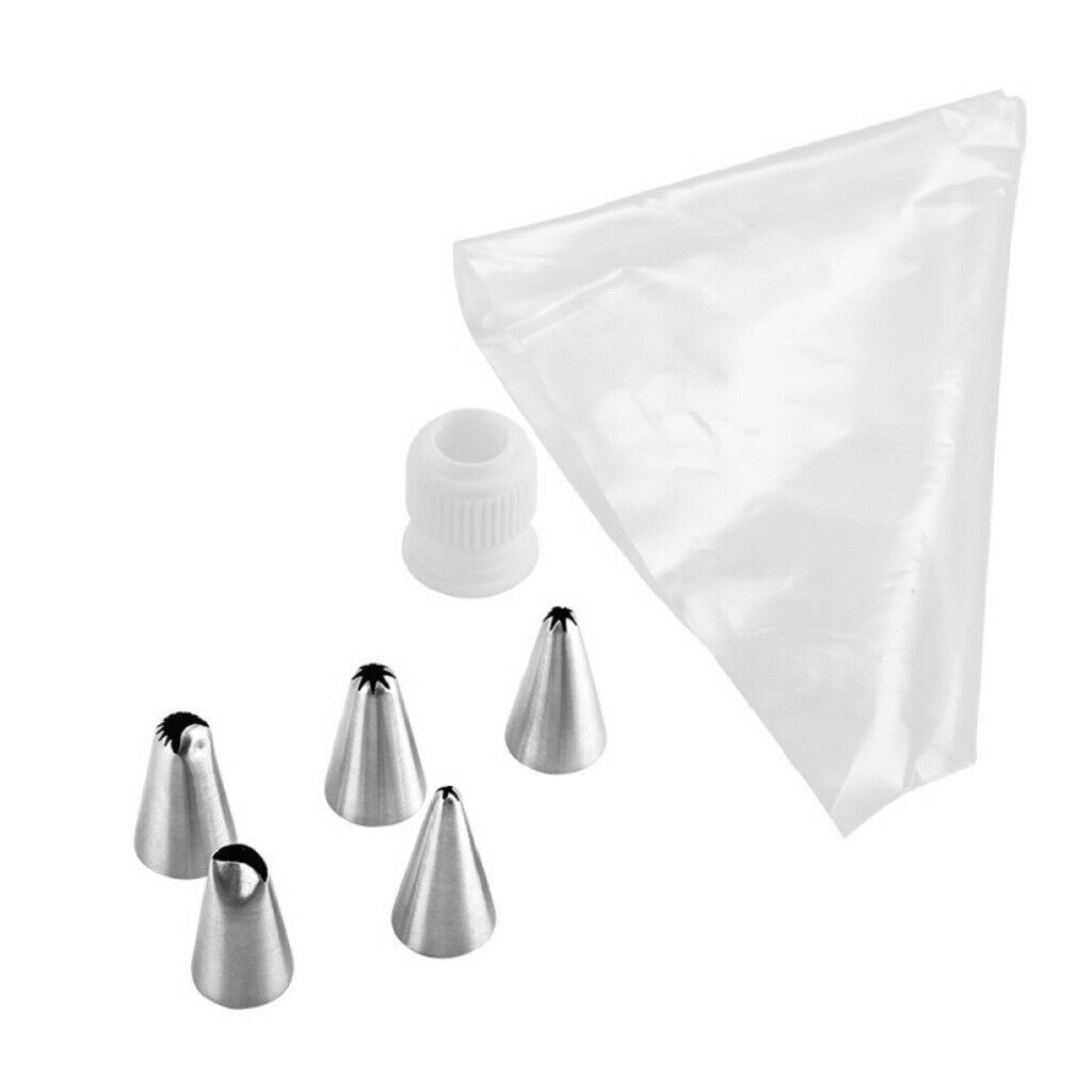 Lots 6 Piping Tips Icing Decorating Nozzles Coupler Pastry Bag Baking Tools
