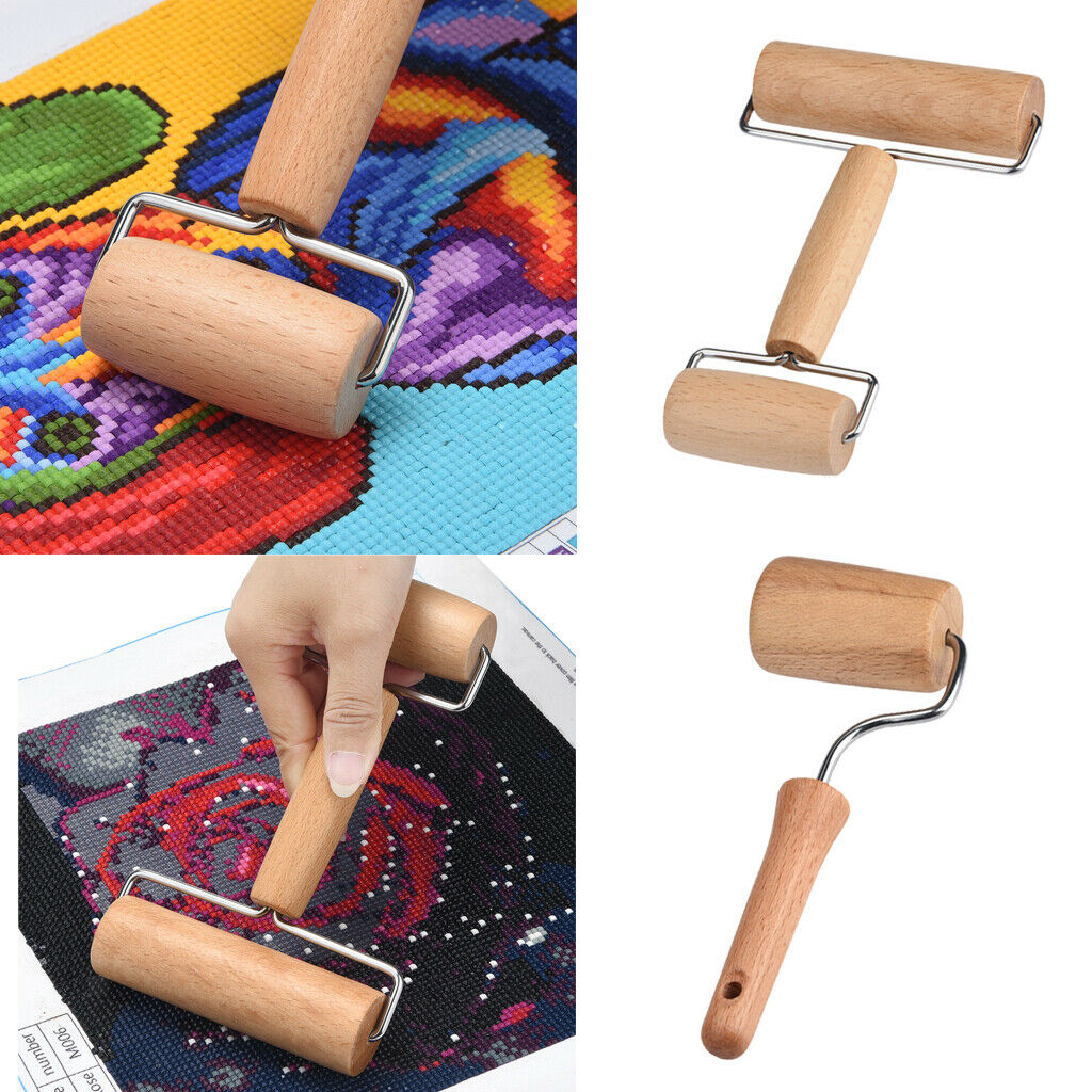 Diamond Painting Supplies 2pcs Rhinestone Embroidery Painting Wooden Roller