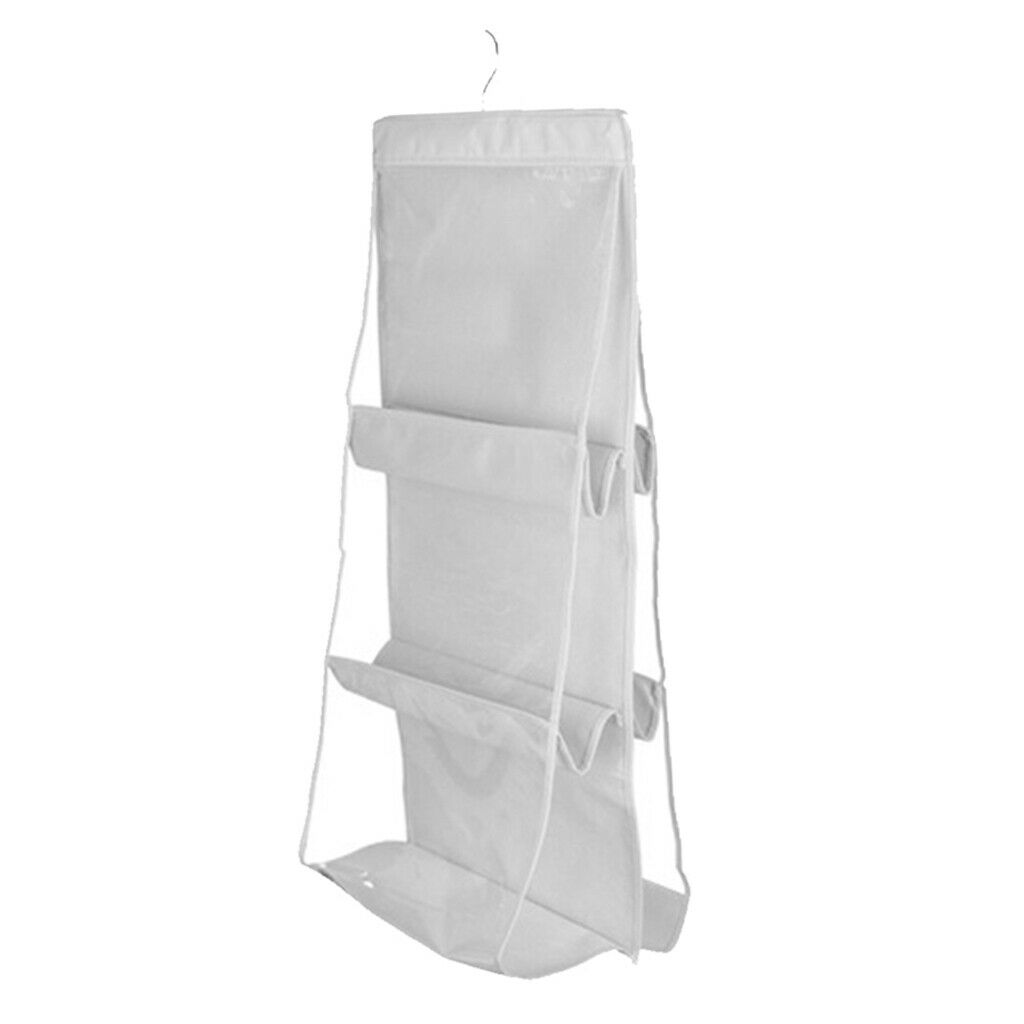 Perspective 6-layers Hanging Bag Organizer Handbag Storage Holder White